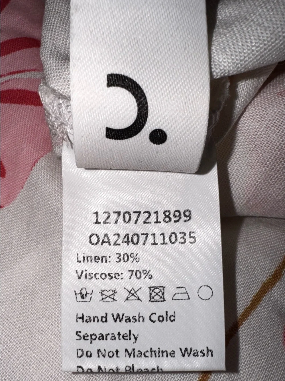 Commense White Mini shift Dress with Pink Floral size Medium - Picture 4 of 5